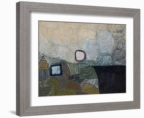 Spiral Motif in Green, Violet, Blue and Gold: the Coast of the Inland Sea-Victor Pasmore-Framed Giclee Print