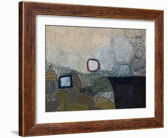 Spiral Motif in Green, Violet, Blue and Gold: the Coast of the Inland Sea-Victor Pasmore-Framed Giclee Print