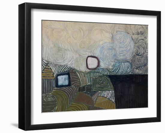 Spiral Motif in Green, Violet, Blue and Gold: the Coast of the Inland Sea-Victor Pasmore-Framed Giclee Print