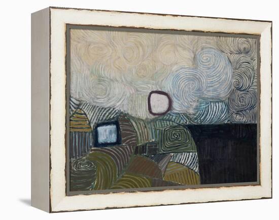 Spiral Motif in Green, Violet, Blue and Gold: the Coast of the Inland Sea-Victor Pasmore-Framed Premier Image Canvas