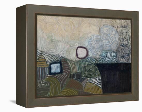 Spiral Motif in Green, Violet, Blue and Gold: the Coast of the Inland Sea-Victor Pasmore-Framed Premier Image Canvas