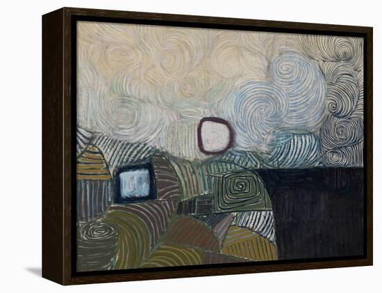 Spiral Motif in Green, Violet, Blue and Gold: the Coast of the Inland Sea-Victor Pasmore-Framed Premier Image Canvas