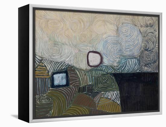 Spiral Motif in Green, Violet, Blue and Gold: the Coast of the Inland Sea-Victor Pasmore-Framed Premier Image Canvas