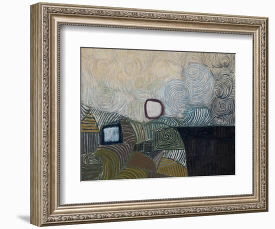 Spiral Motif in Green, Violet, Blue and Gold: the Coast of the Inland Sea-Victor Pasmore-Framed Giclee Print