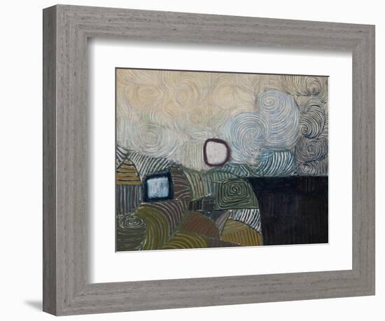 Spiral Motif in Green, Violet, Blue and Gold: the Coast of the Inland Sea-Victor Pasmore-Framed Giclee Print