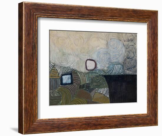 Spiral Motif in Green, Violet, Blue and Gold: the Coast of the Inland Sea-Victor Pasmore-Framed Giclee Print