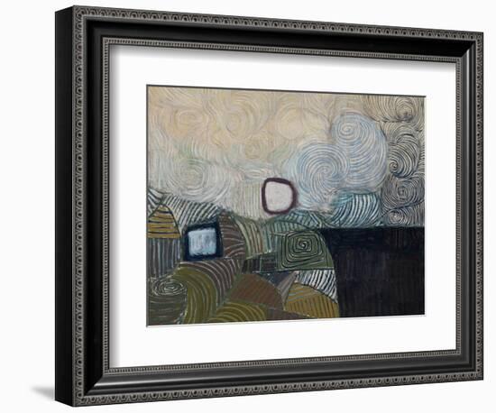 Spiral Motif in Green, Violet, Blue and Gold: the Coast of the Inland Sea-Victor Pasmore-Framed Giclee Print