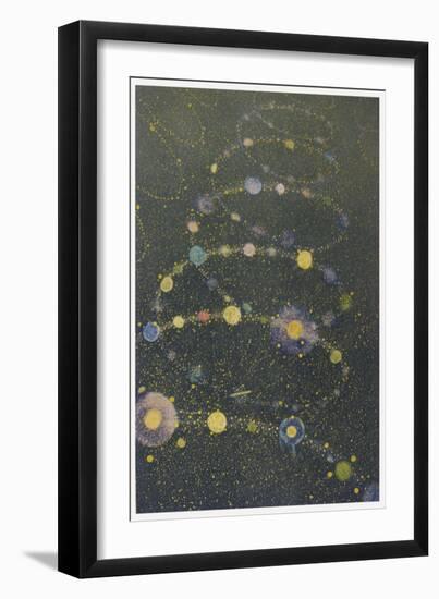 Spiral of Galaxies Twisting in the Infinite Through All Eternity-R. Mainella-Framed Art Print