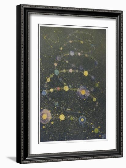 Spiral of Galaxies Twisting in the Infinite Through All Eternity-R. Mainella-Framed Art Print