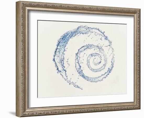 Spiral of Water Drops with White Background-null-Framed Photographic Print