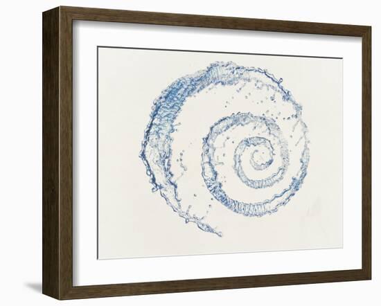 Spiral of Water Drops with White Background-null-Framed Photographic Print