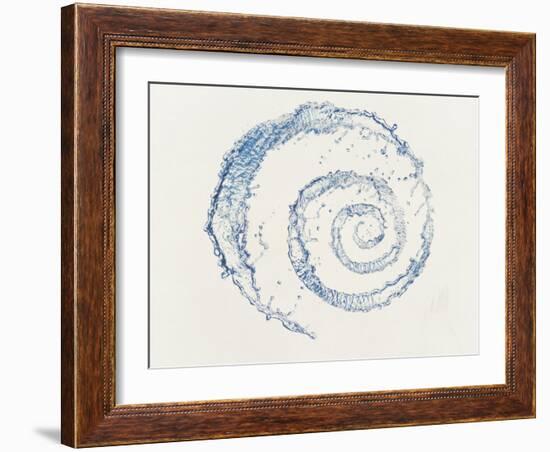 Spiral of Water Drops with White Background-null-Framed Photographic Print