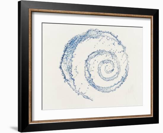 Spiral of Water Drops with White Background-null-Framed Photographic Print