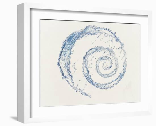 Spiral of Water Drops with White Background-null-Framed Photographic Print