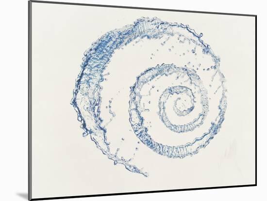 Spiral of Water Drops with White Background-null-Mounted Photographic Print