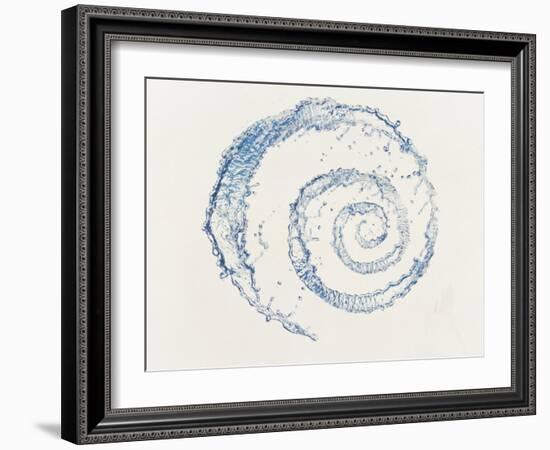 Spiral of Water Drops with White Background-null-Framed Photographic Print