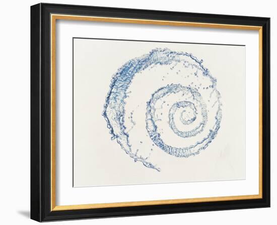 Spiral of Water Drops with White Background-null-Framed Photographic Print