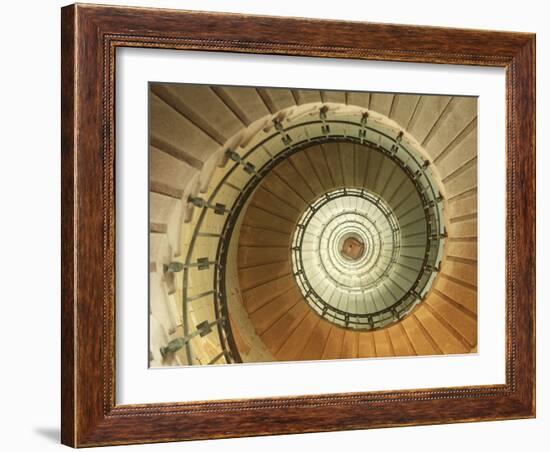 Spiral Staircase at Eckmuhl Lighthouse in Brittany-Owen Franken-Framed Photographic Print