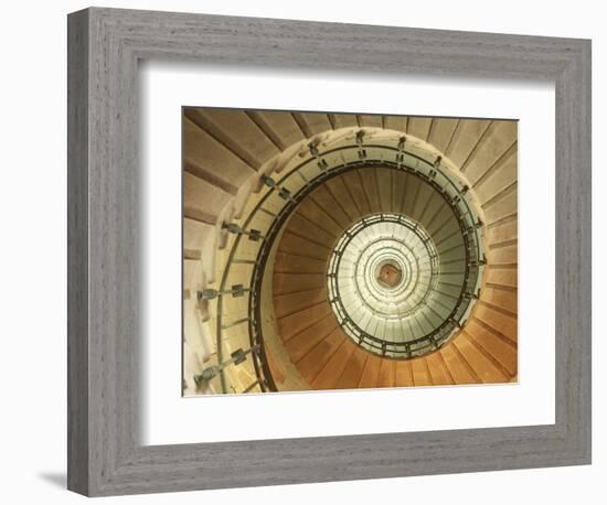 Spiral Staircase at Eckmuhl Lighthouse in Brittany-Owen Franken-Framed Photographic Print