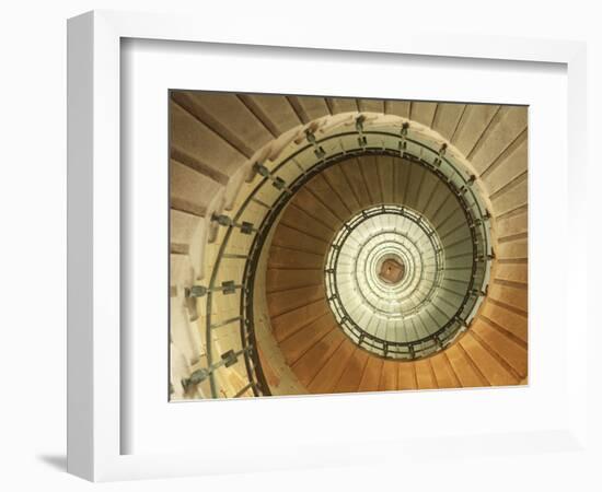 Spiral Staircase at Eckmuhl Lighthouse in Brittany-Owen Franken-Framed Photographic Print