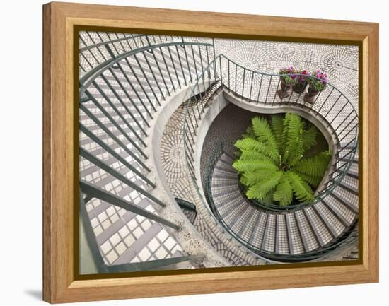 Spiral Staircase at the Embarcadero Center in Downtown San Francisco, California, USA-Chuck Haney-Framed Premier Image Canvas