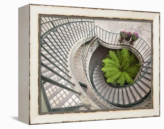 Spiral Staircase at the Embarcadero Center in Downtown San Francisco, California, USA-Chuck Haney-Framed Premier Image Canvas