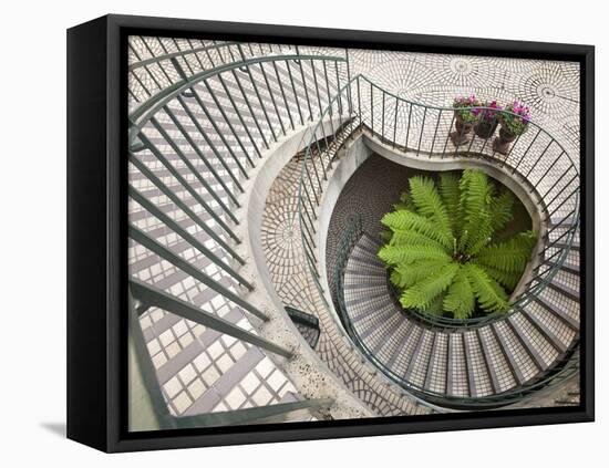 Spiral Staircase at the Embarcadero Center in Downtown San Francisco, California, USA-Chuck Haney-Framed Premier Image Canvas