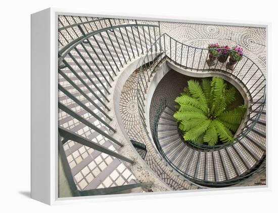 Spiral Staircase at the Embarcadero Center in Downtown San Francisco, California, USA-Chuck Haney-Framed Premier Image Canvas