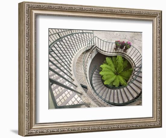 Spiral Staircase at the Embarcadero Center in Downtown San Francisco, California, USA-Chuck Haney-Framed Photographic Print