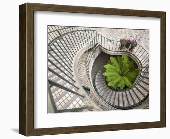 Spiral Staircase at the Embarcadero Center in Downtown San Francisco, California, USA-Chuck Haney-Framed Photographic Print