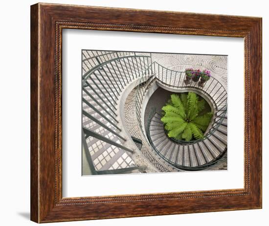 Spiral Staircase at the Embarcadero Center in Downtown San Francisco, California, USA-Chuck Haney-Framed Photographic Print