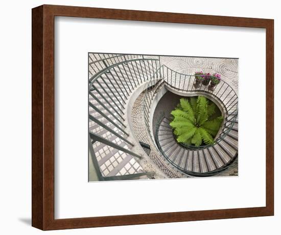 Spiral Staircase at the Embarcadero Center in Downtown San Francisco, California, USA-Chuck Haney-Framed Photographic Print