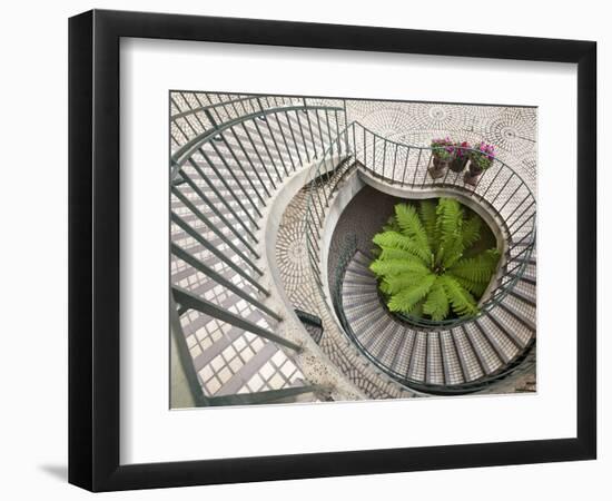 Spiral Staircase at the Embarcadero Center in Downtown San Francisco, California, USA-Chuck Haney-Framed Photographic Print