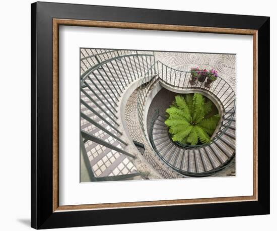 Spiral Staircase at the Embarcadero Center in Downtown San Francisco, California, USA-Chuck Haney-Framed Photographic Print