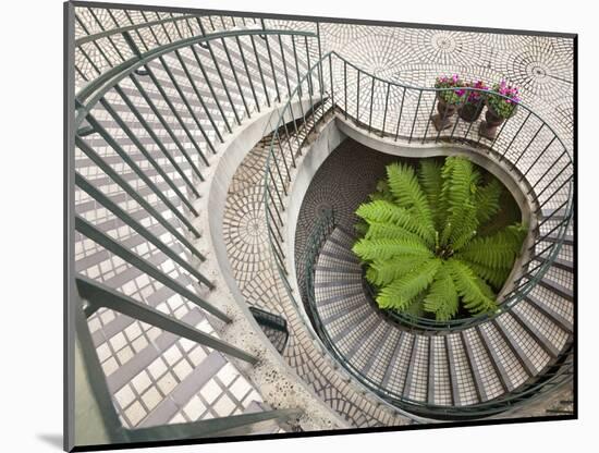 Spiral Staircase at the Embarcadero Center in Downtown San Francisco, California, USA-Chuck Haney-Mounted Photographic Print