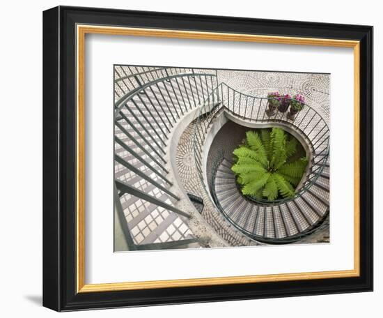 Spiral Staircase at the Embarcadero Center in Downtown San Francisco, California, USA-Chuck Haney-Framed Photographic Print