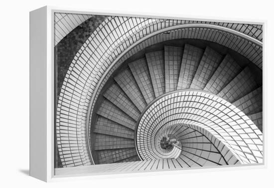 Spiral Staircase, Hong Kong, China-Paul Souders-Framed Premier Image Canvas