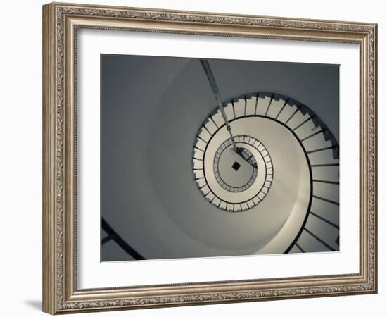 Spiral Staircase in a Lighthouse, Cabo Santa Maria Lighthouse, La Paloma, Rocha Department, Uruguay-null-Framed Photographic Print