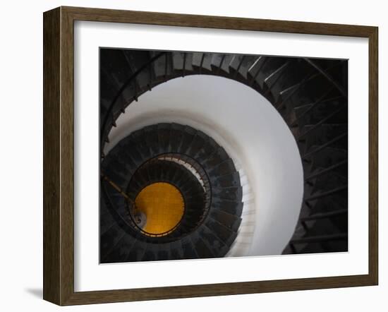 Spiral Staircase in a Lighthouse, Cabo Santa Maria Lighthouse, La Paloma, Rocha Department, Uruguay-null-Framed Photographic Print