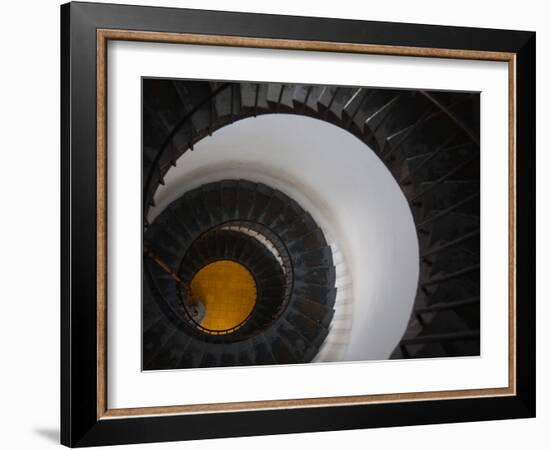 Spiral Staircase in a Lighthouse, Cabo Santa Maria Lighthouse, La Paloma, Rocha Department, Uruguay-null-Framed Photographic Print