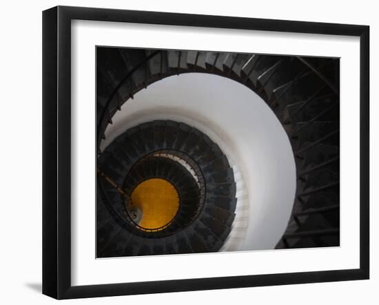 Spiral Staircase in a Lighthouse, Cabo Santa Maria Lighthouse, La Paloma, Rocha Department, Uruguay-null-Framed Photographic Print