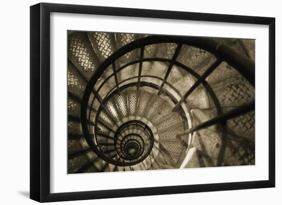 Spiral Staircase in Arc de Triomphe-Christian Peacock-Framed Art Print