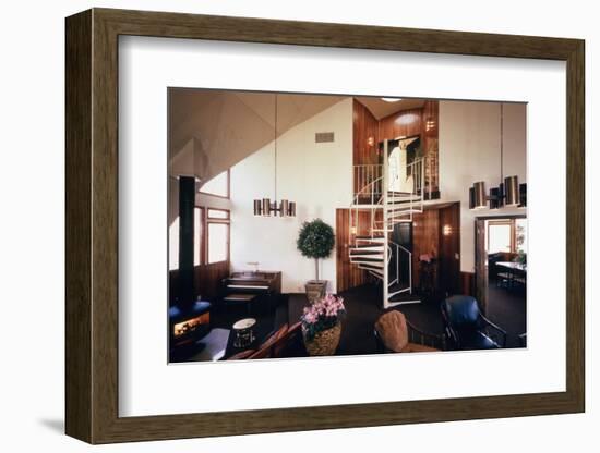 Spiral Staircase in Dr. Charles Bingham's Geodesic Dome House, Fresno, CA, 1972-John Dominis-Framed Photographic Print