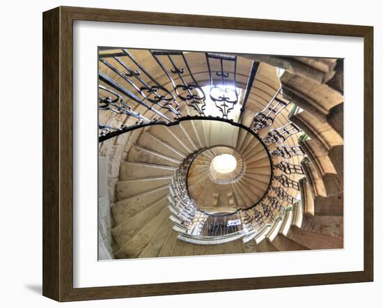 Spiral Staircase, Seaton Delaval Hall, Northumberland, England, UK-Ivan Vdovin-Framed Photographic Print