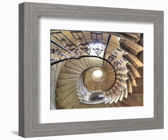 Spiral Staircase, Seaton Delaval Hall, Northumberland, England, UK-Ivan Vdovin-Framed Photographic Print