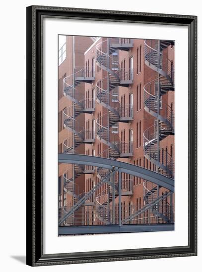 Spiral Staircases on Facades of Some Former Warehouses Destined for Repurposing-null-Framed Photographic Print