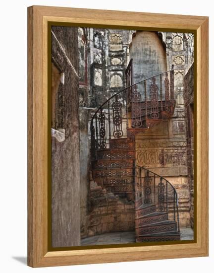 Spiral stairs, Mehrangarh Fort, Jodhpur, India-Adam Jones-Framed Premier Image Canvas