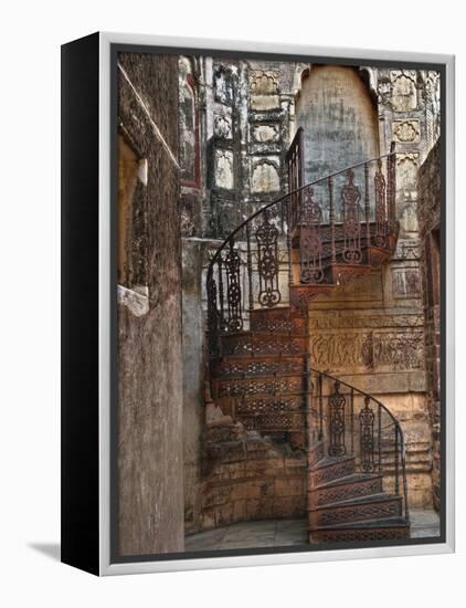 Spiral stairs, Mehrangarh Fort, Jodhpur, India-Adam Jones-Framed Premier Image Canvas