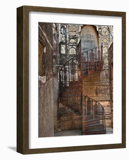 Spiral stairs, Mehrangarh Fort, Jodhpur, India-Adam Jones-Framed Photographic Print
