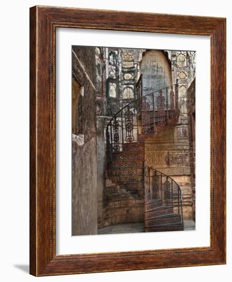 Spiral stairs, Mehrangarh Fort, Jodhpur, India-Adam Jones-Framed Photographic Print